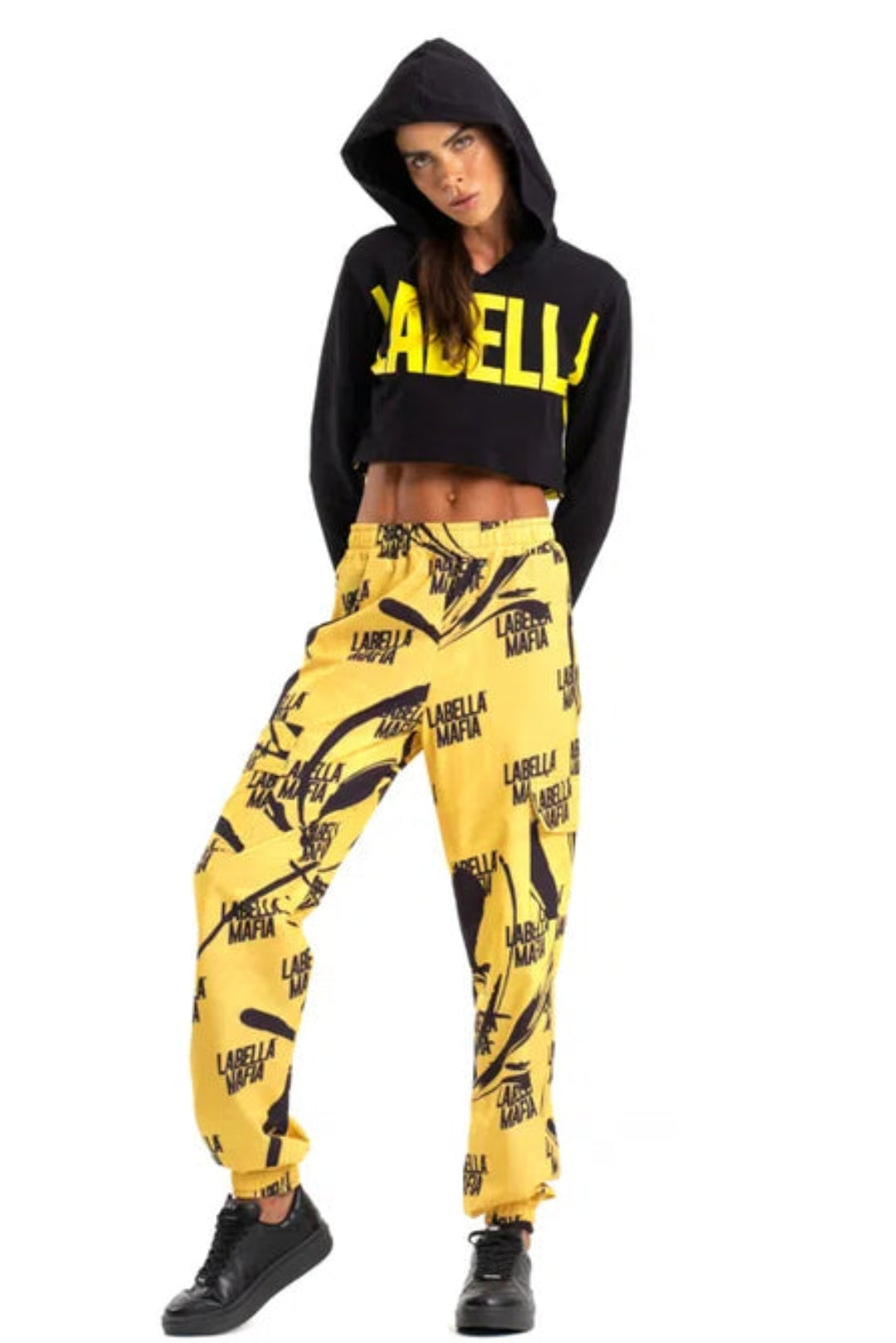 Pants Labellamafia FAN Stamped Yellow